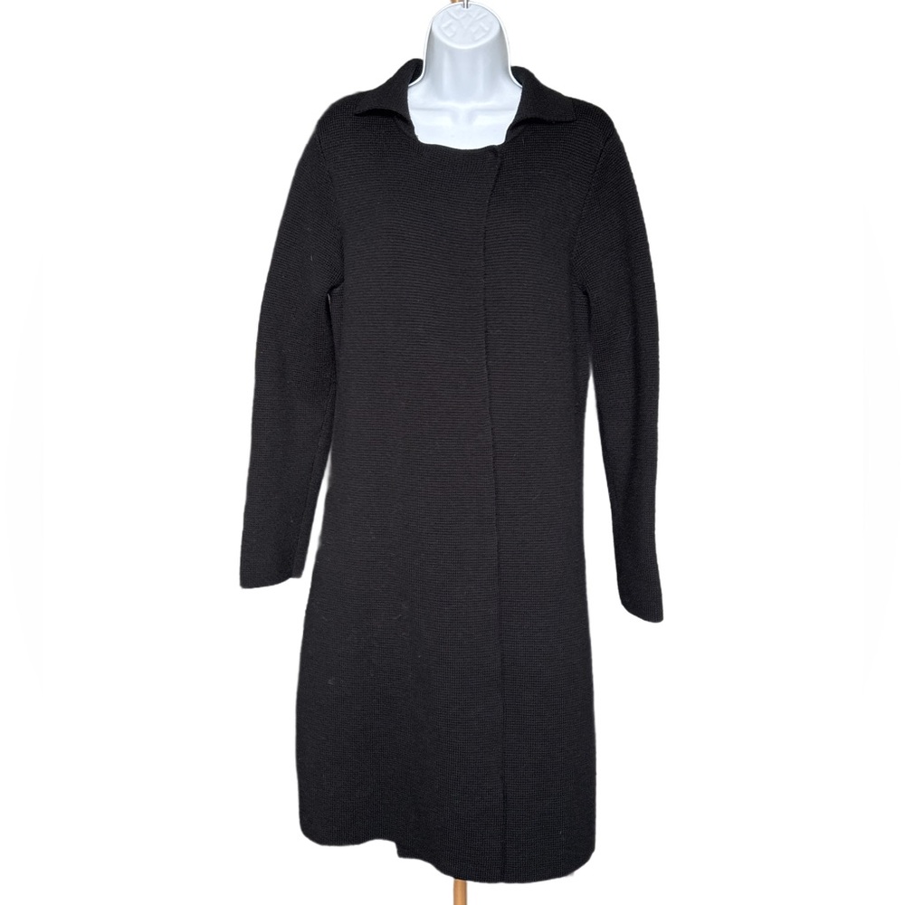 Eileen Fisher | Black Knit Wool Sweater Jacket